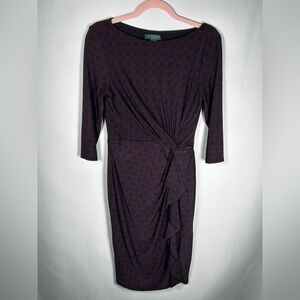 Lauren Ralph Lauren Black and Red Patterned Dress